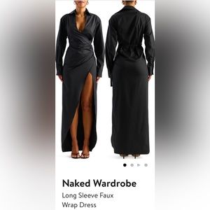 Brand New - Long Sleeve Faux Wrap Dress - size medium